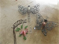 3 Outdoor wall Metal insects votive candle
