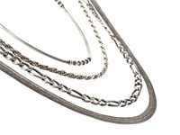3 Sterling Necklaces & 1 Bracelet 24.9g TW