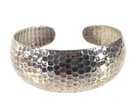 Mexican Sterling Hammered Cuff Bracelet 21.0g