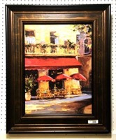 Bistro Oil Painting on Canvas signed by Artist
