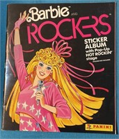 1986 vintage panini Barbie Rockers sticker book w/