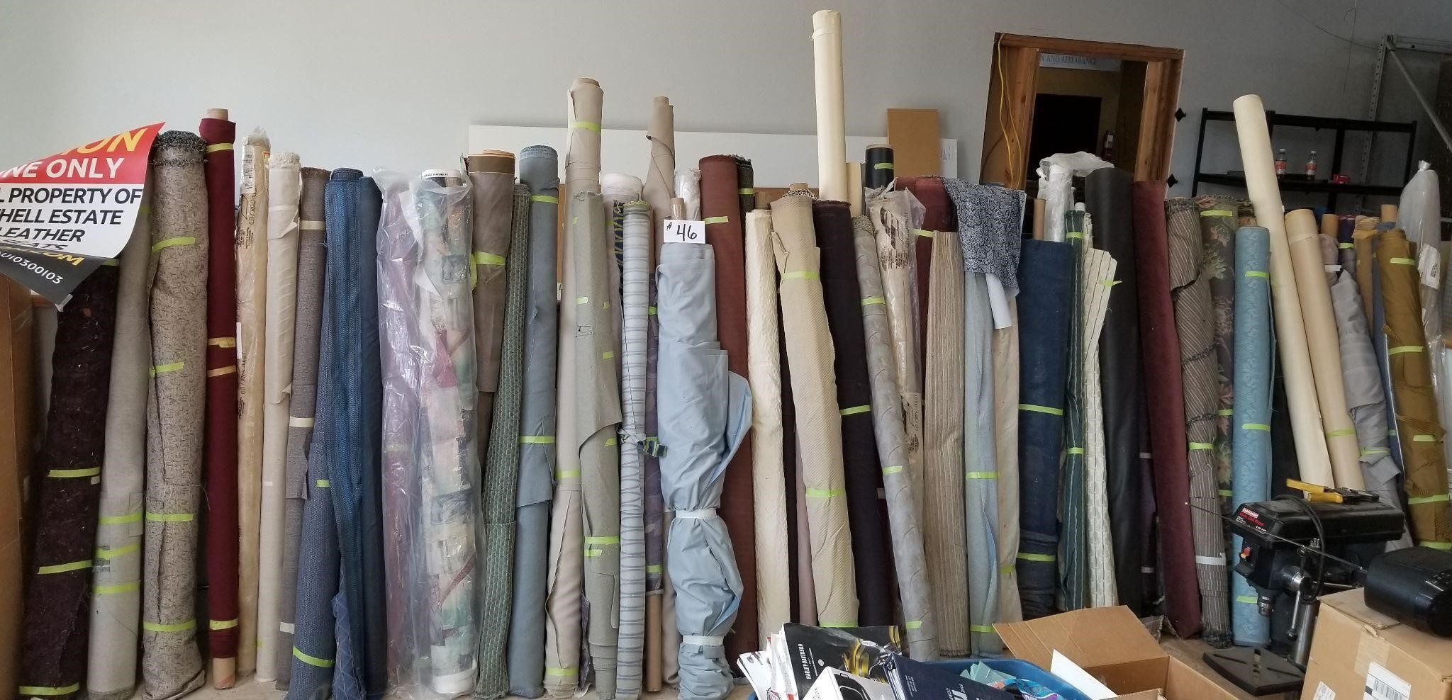 About 77 Rolls of Material-Various Types & Lengths