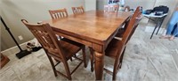 Java Solid Wood Counter Height Table & 6 Chairs