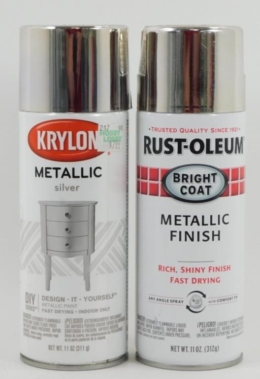 * 2 Cans of New Spray Paint - Metallic Silver
