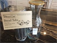 Pampered Chef Bread Tube & Wine Jar