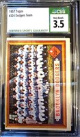1957 Dodgers Team CSG 3.5 Baseball Card