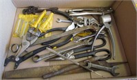 pliers, files, tin snips, wrenches