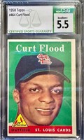1958 Curt Flood CSG 5.5 Baseball Card