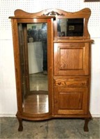 Antique Oak Secretary with Lighted Display Case