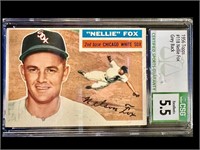 1956 Nellie Fox Grey Back CSG 5.5 Baseball Card