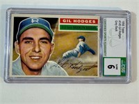 1956 Gil Hodges CSG 6 Grey Back Baseball Card