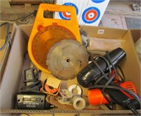 soldering gun, solder, circular saw blades