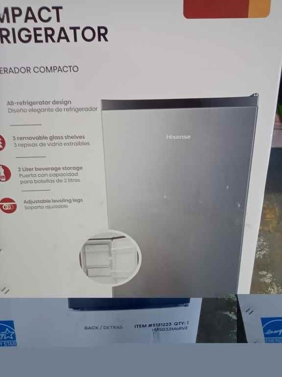 Hisense Compact Refrigerator 3.3 Cu Ft.