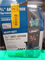 Heavy Duty 3/4 Anti Siphon Sprinkler  Valve.