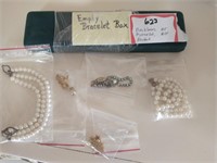 Bracelet Box Only, 3 Necklaces, Pearl Like
