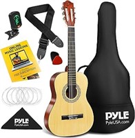 Pyle Beginner Acoustic Guitar Kit, 1/2 Junior Size