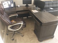 Grays Peak "L" Shape Desk w/ Electric & USB Power