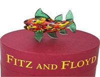 FITZ AND FLOYD GLASS MENAGERIE PARROT FISH