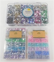 3 Containers of Faceted Gems