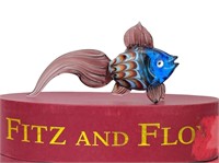 FITZ & FLOYD GLASS MENAGERIE PURPLE TAIL FISH