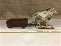 Paper mache Horse with wooden base - Remsen Iowa