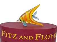 FITZ & FLOYD GLASS MENAGERIE ORANGE ANGEL FISH