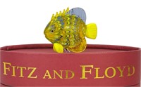 FITZ & FLOYD GLASS MENAGERIE YELLOW TAIL FISH