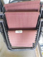 2 Red Outdoor Reclining Chairs