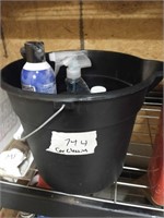 Bucket w/Car Cleaning Items