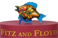 FITZ & FLOYD GLASS MENAGERIE BLUE FIN ANGEL FISH
