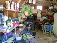 Shed clean out, lawn chairs, pots, garden tools