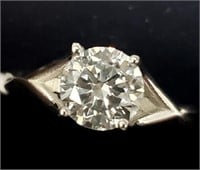 14K White Gold Lab Grown Diamond Faint Blue Ring