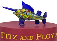FITZ & FLOYD GLASS MENAGERIE SWORD FISH