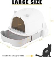 Nananardoso Cat Litter Box With Lid,fully Enclosed