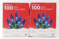 New 2 Boxes of 100 Blue Mini Lights -