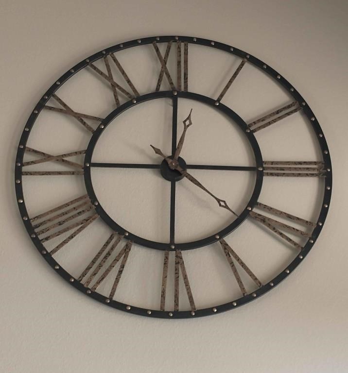 45" Large Round Metal Wall Clock