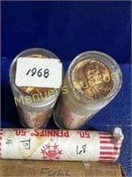 (4) ROLLS 1968 LINCOLN PENNIES