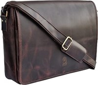 Rustic Town Leather Messenger Bag For Men Women -