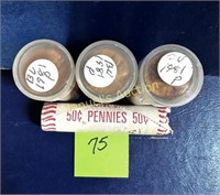 (4) ROLLS 1981 & 81-P LINCOLN PENNIES