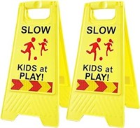Slow Kids At Play Signs For Street, Double-sided