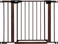 Babelio 29-40" Metal Baby Gate With Black Wood