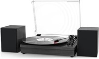 Wockoder Record Player With Dual Stereo Speakers,