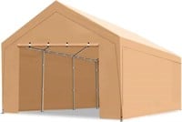 10' X 20' CARPORT WITH SIDEWALL - BEIGE