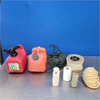 (2) Small Gas Cans and Rope