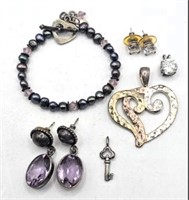 Sterling Pendants, Bracelet & Earrings