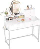 Greenforest Vanity Desk With Mirror And Lights,