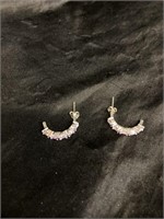 SILVER EARRINGS .925 WITH PINK STONES