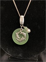 NECKLACE WITH CHARMS / DOLPHINS .925