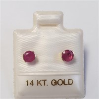 14K Gold & Ruby Earrings