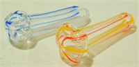 * 2 New Glass Pipes with Carbs